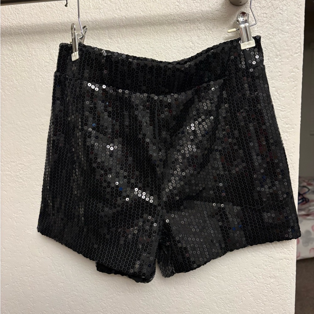 Spirit Black Sequin High Waist Shorts